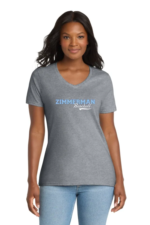 Port Port & Co Women s Core Cotton V-Neck Tee Logo 1 in As Shown — LPC54V