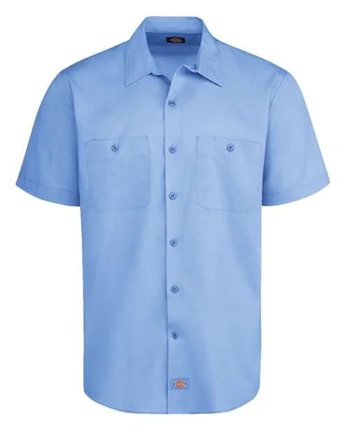 Dickies Industrial WorkTech Ventilated Short Sleeve Work Shirt in Light Blue — LS51