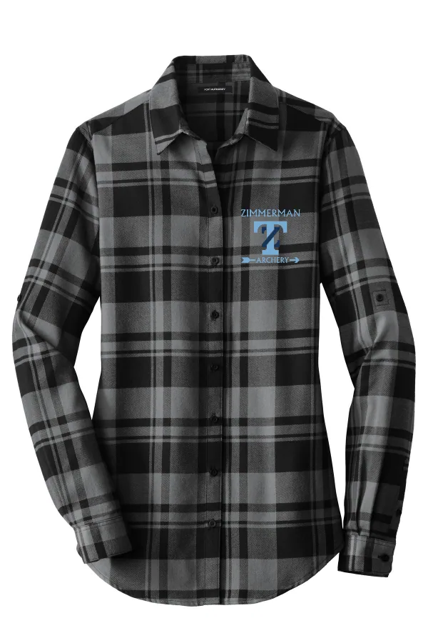 Port Women s Plaid Flannel Tunic in Engine Red/ Black — LW668
