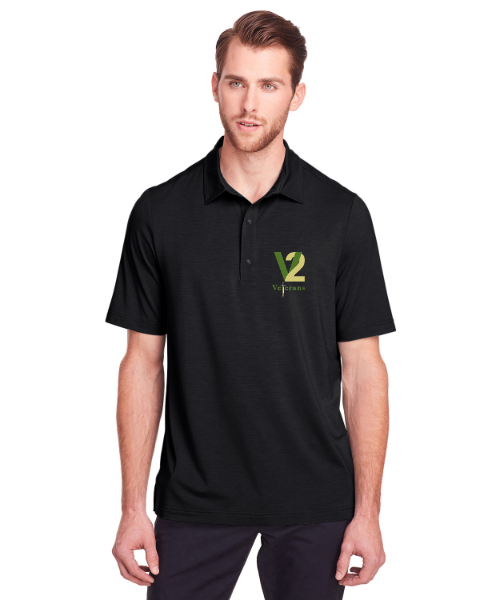 North End Men's JAQ Snap-Up Stretch Performance Polo in Black — NE100