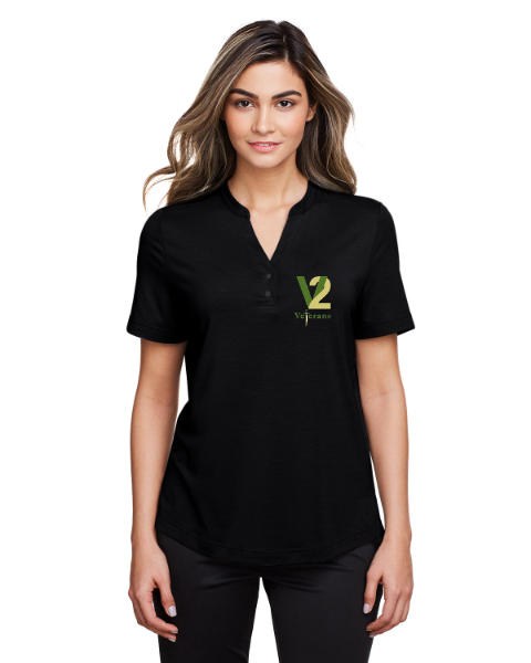 North End Ladies' JAQ Snap-Up Stretch Performance Polo in Black — NE100W