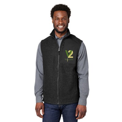 North End NORTH END Men's Aura Sweater Fleece Vest in Black/Black — NE714