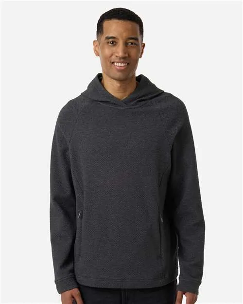 North End Men's Spirit Textured Hooded Pullover in Black Heather — NE729