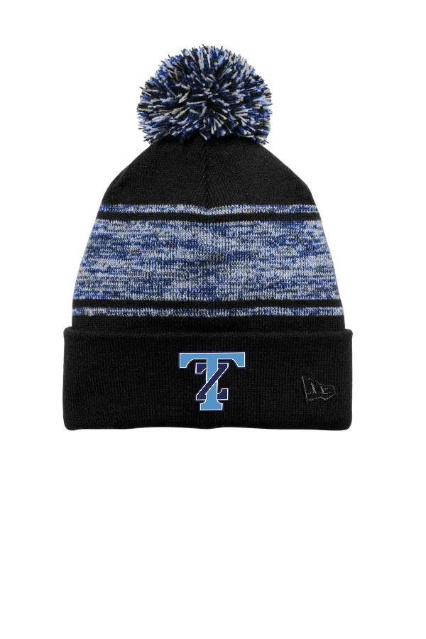 New Knit Chilled Pom Beanie NE909 in Black/ Deep Navy — NE909