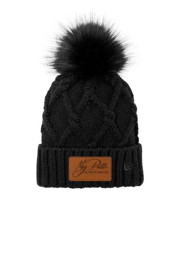 New Faux Fur Pom Beanie NE911 in Black — NE911