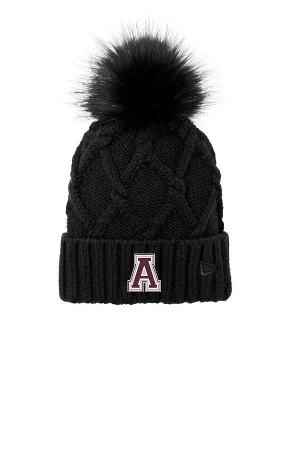 New Faux Fur Pom Beanie NE911 in Black — NE911