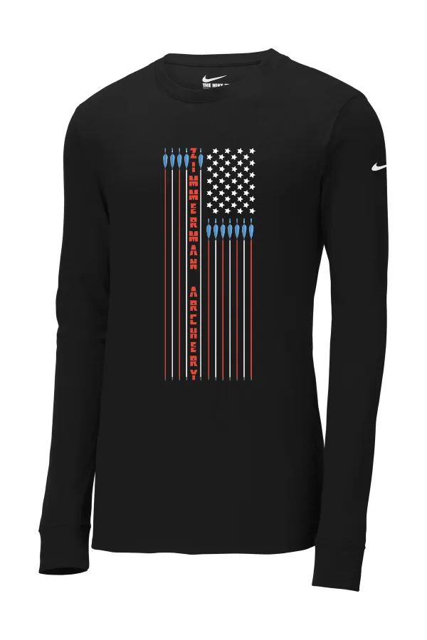 Nike Dri-FIT Cotton/Poly Long Sleeve Tee. Printed. in As Shown — NKBQ5230