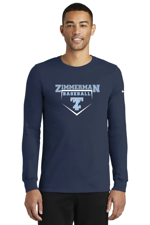 Nike Dri-FIT Cotton/Poly Long Sleeve Tee Logo 5 in Anthracite — NKBQ5230