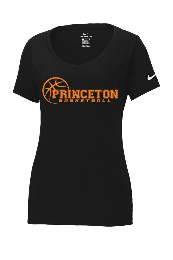 Nike Women s Dri-FIT Cotton/Poly Scoop Neck Tee- Logo 4 in Anthracite — NKBQ5234