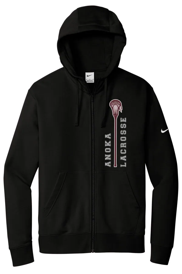 Nike Club Fleece Sleeve Swoosh Full-Zip Hoodie NKDR1513 Logo 1 in Black — NKDR1513