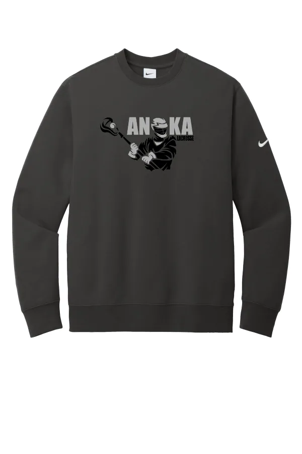 Nike Club Fleece Sleeve Swoosh Crew NKFD9863 Logo 4 in Anthracite — NKFD9863