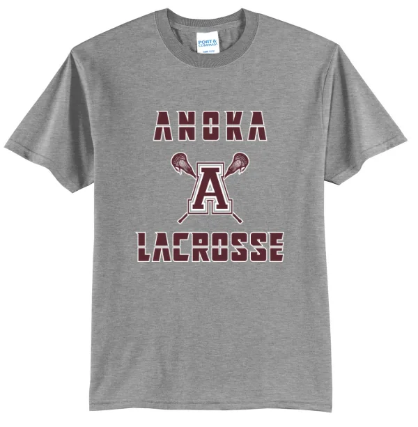 Port Port & Co Core Blend Tee Logo 3 in Athletic Heather — PC55