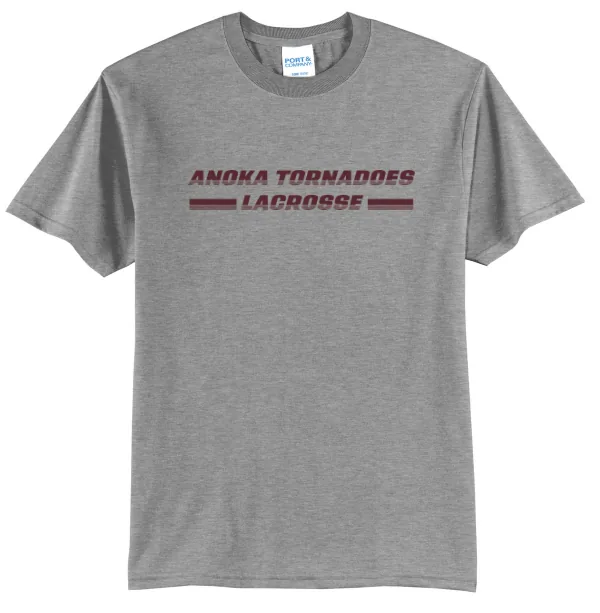 Port Port & Co Core Blend Tee Logo 5 in Athletic Heather — PC55
