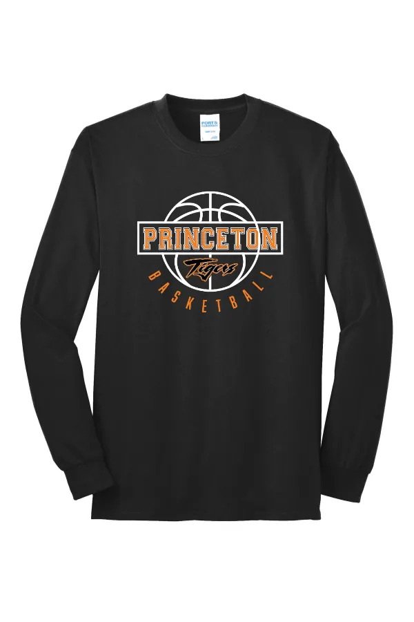 Port Port & Co Long Sleeve Core Blend Tee- Logo 2 in Athletic Heather — PC55LS