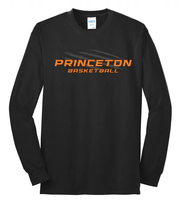 Port Port & Co Long Sleeve Core Blend Tee- Logo 3 in Athletic Heather — PC55LS