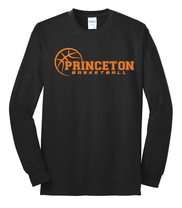 Port Port & Co Long Sleeve Core Blend Tee- Logo 4 in Athletic Heather — PC55LS