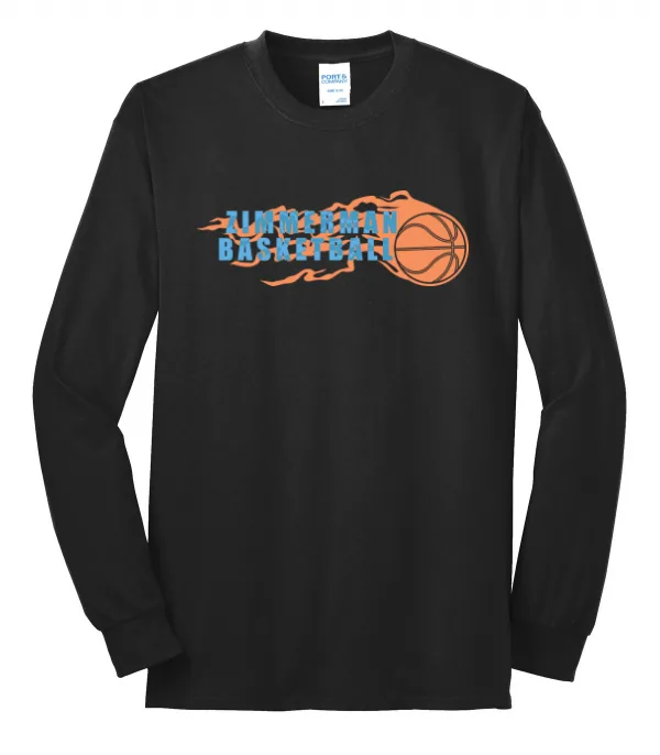 Port Port & Co Long Sleeve Core Blend Tee Logo 3 in As Shown — PC55LS