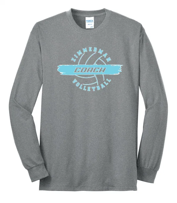 Port Port & Co Long Sleeve Core Blend Tee LOGO 2 in As Shown — PC55LS
