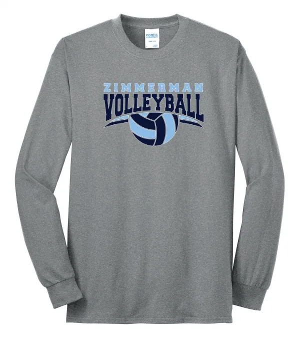 Port Port & Co Long Sleeve Core Blend Tee LOGO 1 in As Shown — PC55LS