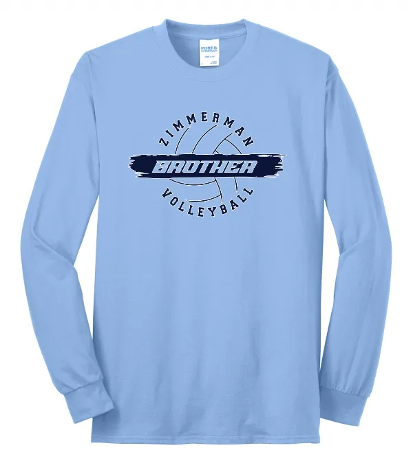 Port Port & Co Long Sleeve Core Blend Tee LOGO 2 in As Shown — PC55LS