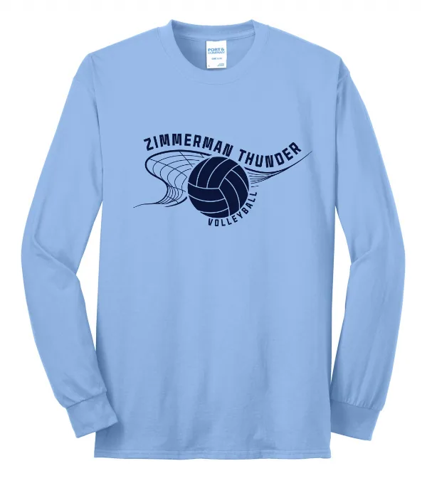 Port Port & Co Long Sleeve Core Blend Tee LOGO 3 in As Shown — PC55LS