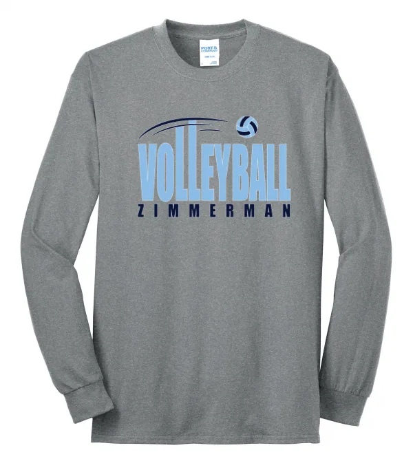 Port Port & Co Long Sleeve Core Blend Tee LOGO 4 in As Shown — PC55LS