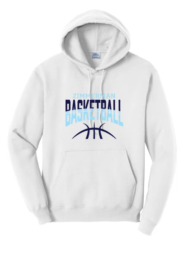 Port Port & Co Core Fleece Pullover Hooded Sweatshirt. Logo 6 in Aquatic Blue — PC78H