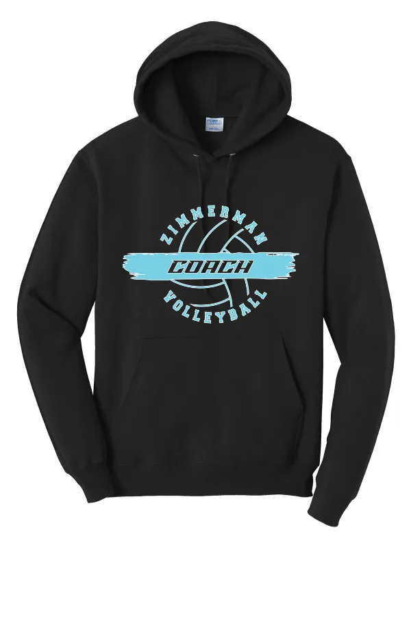 Port Port & Co Core Fleece Pullover Hooded Sweatshirt LOGO 2 in As Shown — PC78H