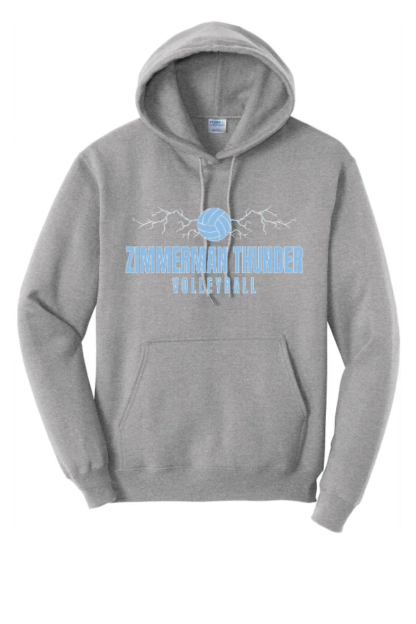 Port Port & Co Core Fleece Pullover Hooded Sweatshirt LOGO 5 in As Shown — PC78H