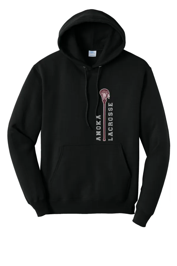Port Port & Co Core Fleece Pullover Hooded Sweatshirt Logo 1 in Athletic Heather — PC78H