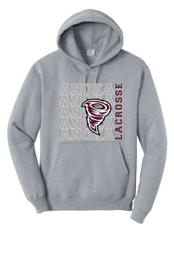 Port Port & Co Core Fleece Pullover Hooded Sweatshirt Logo 2 in Athletic Heather — PC78H