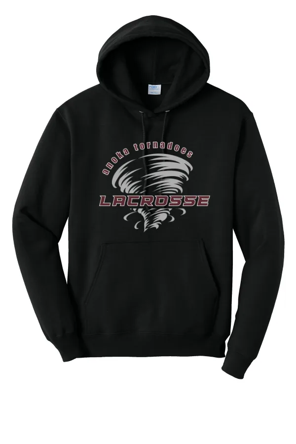 Port Port & Co Core Fleece Pullover Hooded Sweatshirt Logo 6 in Athletic Heather — PC78H
