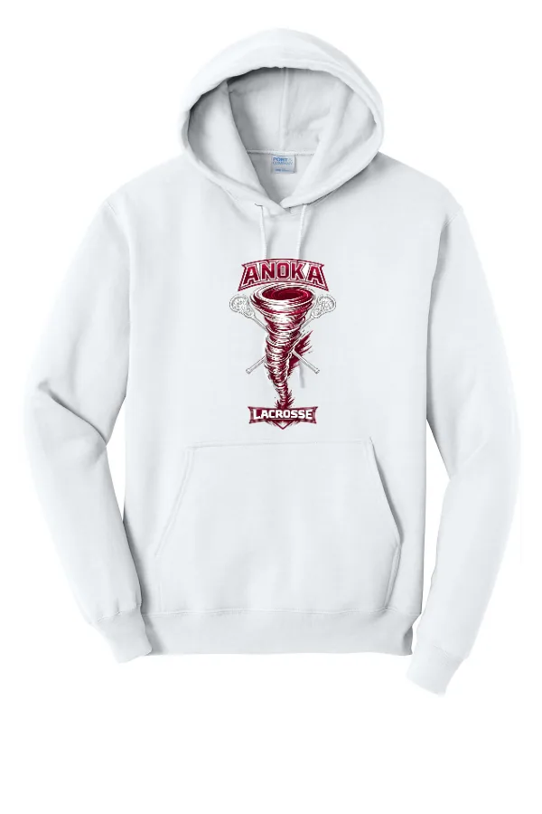 Port Port & Co Core Fleece Pullover Hooded Sweatshirt Logo 8 in Athletic Heather — PC78H