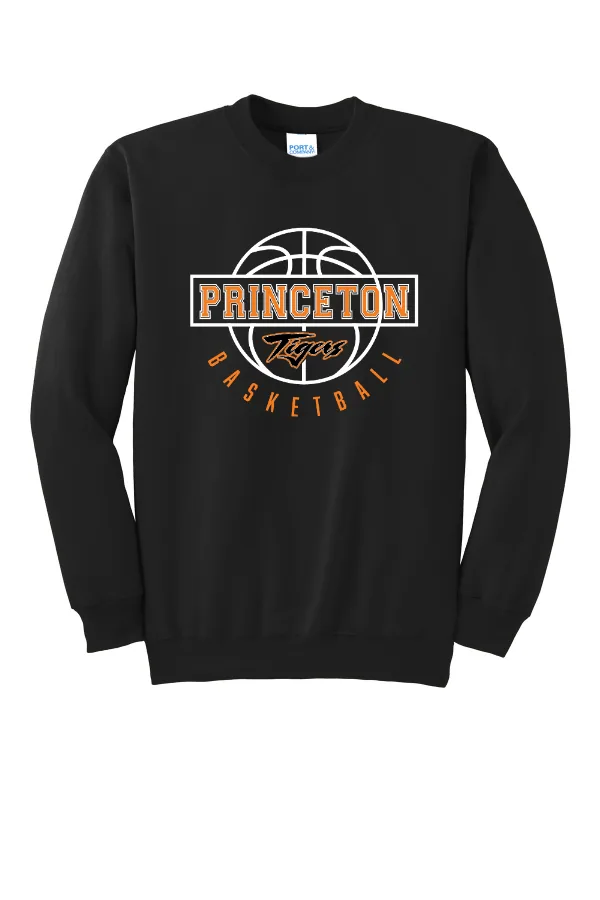 Port Port & Co Essential Fleece Crewneck Sweatshirt-Logo 2 in Athletic Heather — PC90