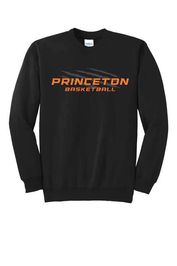 Port Port & Co Essential Fleece Crewneck Sweatshirt-Logo 3 in Athletic Heather — PC90