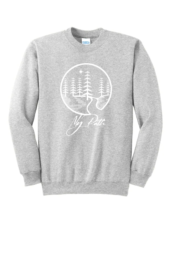 Port Port & Co Essential Fleece Crewneck Sweatshirt. Logo 4 in As Shown — PC90