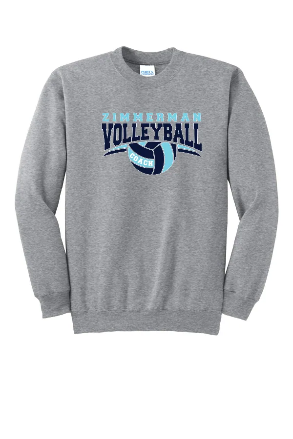 Port Port & Co Essential Fleece Crewneck Sweatshirt LOGO 1 in Athletic Heather — PC90