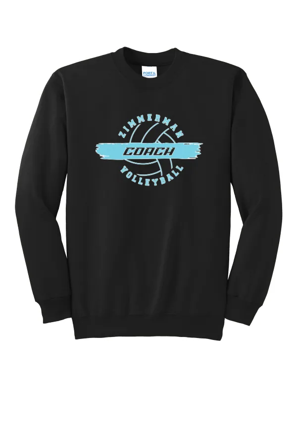 Port Port & Co Essential Fleece Crewneck Sweatshirt LOGO 2 in Athletic Heather — PC90