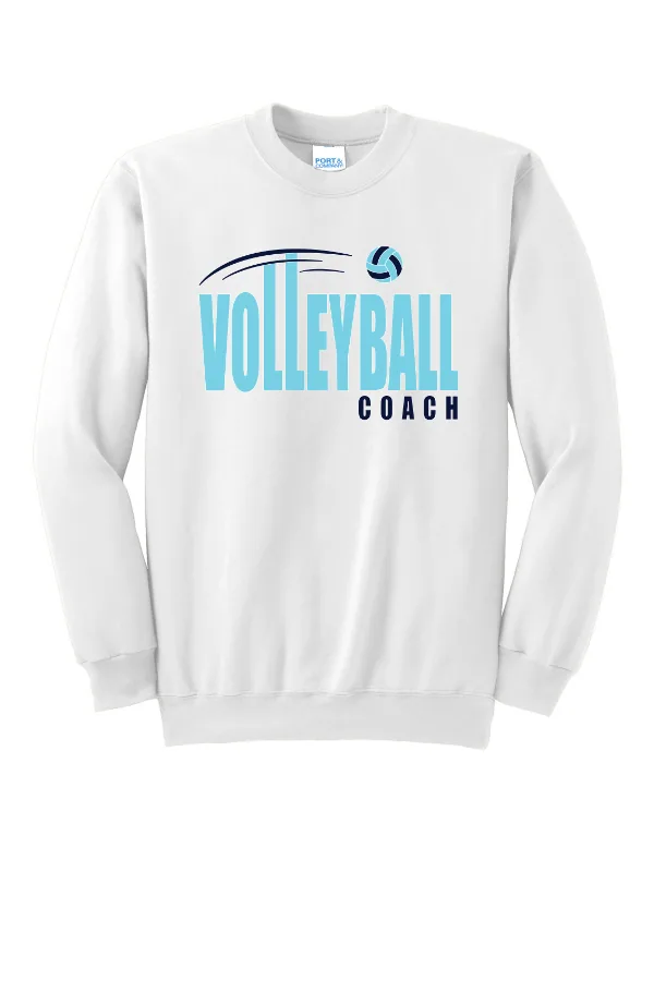 Port Port & Co Essential Fleece Crewneck Sweatshirt LOGO 4 in Athletic Heather — PC90