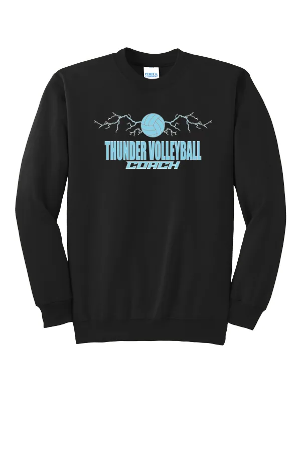Port Port & Co Essential Fleece Crewneck Sweatshirt LOGO 5 in Athletic Heather — PC90