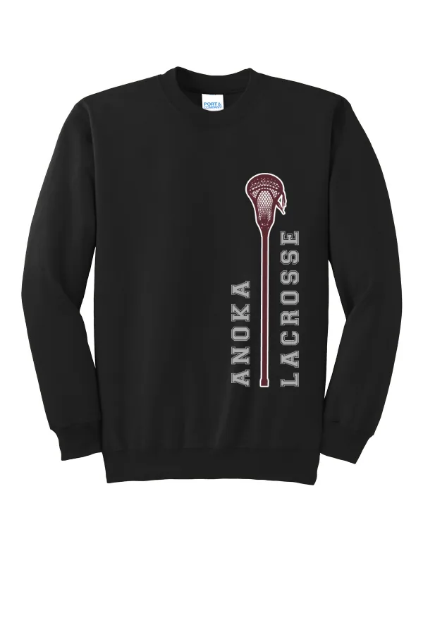Port Port & Co Essential Fleece Crewneck Sweatshirt Logo 1 in Athletic Heather — PC90