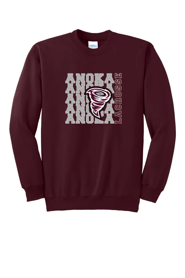 Port Port & Co Essential Fleece Crewneck Sweatshirt Logo 2 in Athletic Heather — PC90