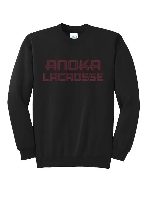 Port Port & Co Essential Fleece Crewneck Sweatshirt Logo 7 in Athletic Heather — PC90