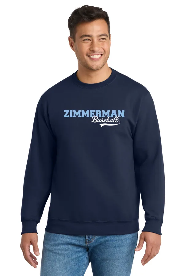 Port Port & Co Essential Fleece Crewneck Sweatshirt Logo 1 in As Shown — PC90
