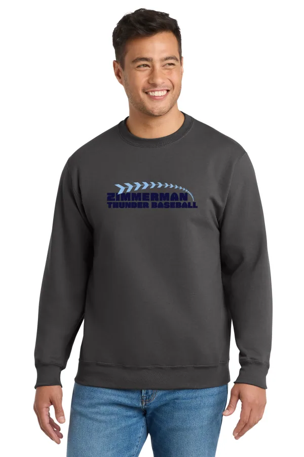 Port Port & Co Essential Fleece Crewneck Sweatshirt Logo 2 in As Shown — PC90