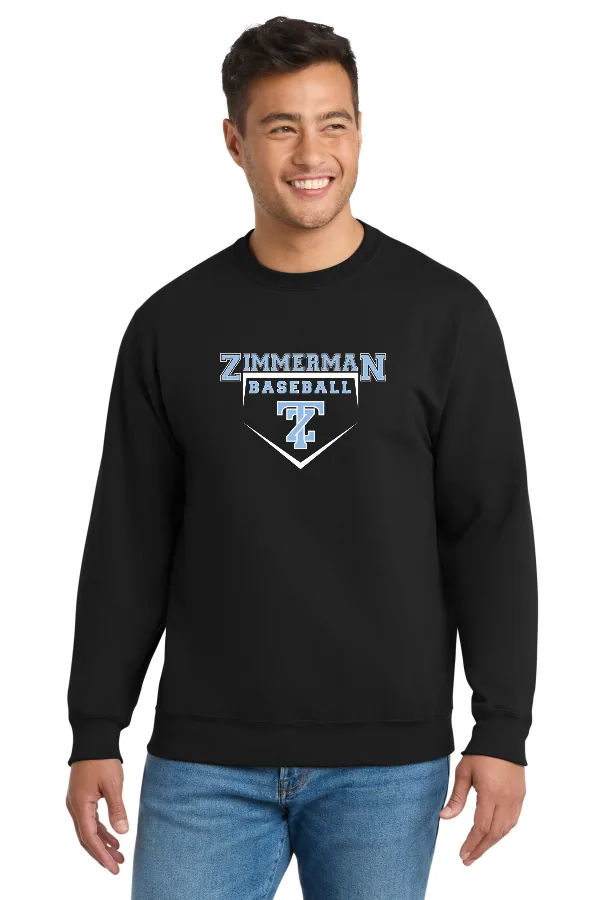 Port Port & Co Essential Fleece Crewneck Sweatshirt Logo 5 in As Shown — PC90