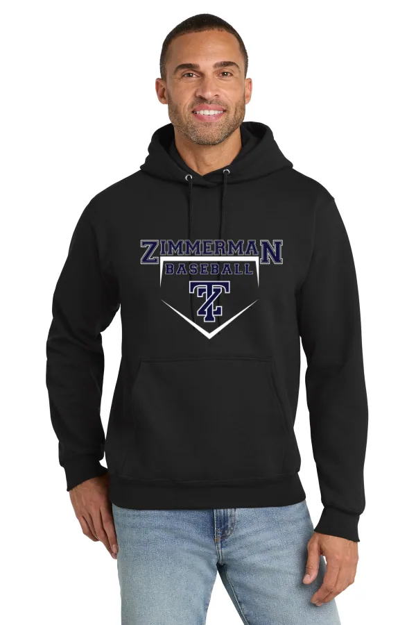 Port Port & Co Essential Fleece Pullover Hooded Sweatshirt Logo 5 in As Shown — PC90H