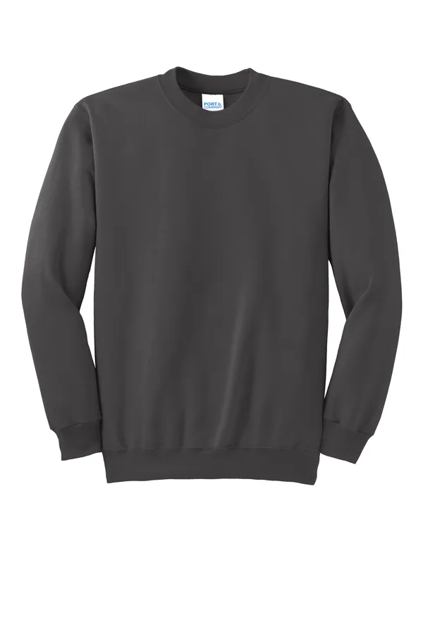 Port & Company Tall Essential Fleece Crewneck Sweatshirt in Charcoal — PC90T
