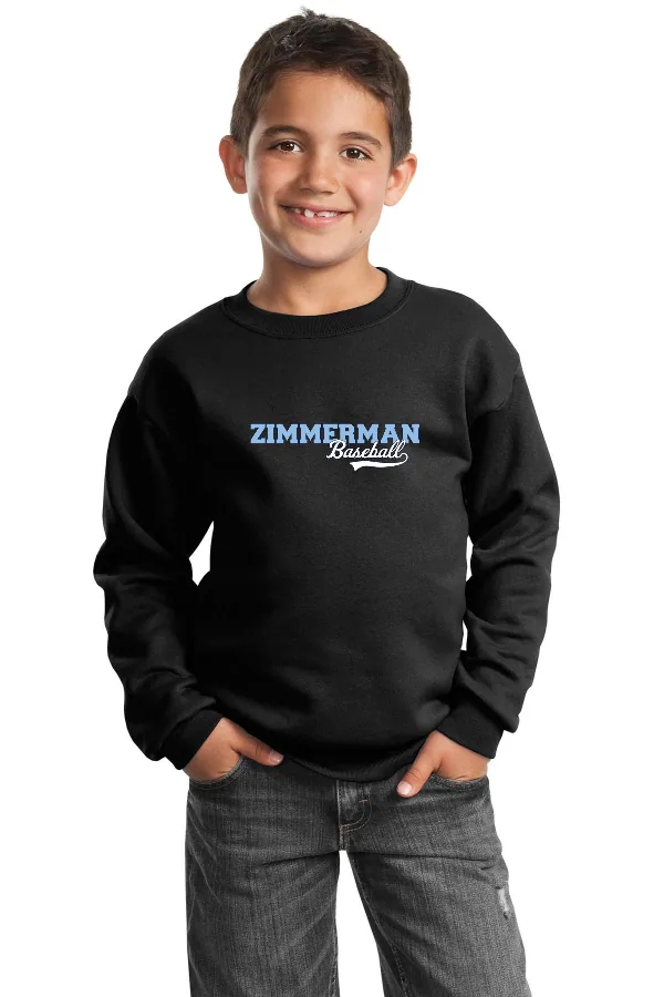 Port Port & Co Youth Core Fleece Crewneck Sweatshirt Logo 1 in As Shown — PC90Y