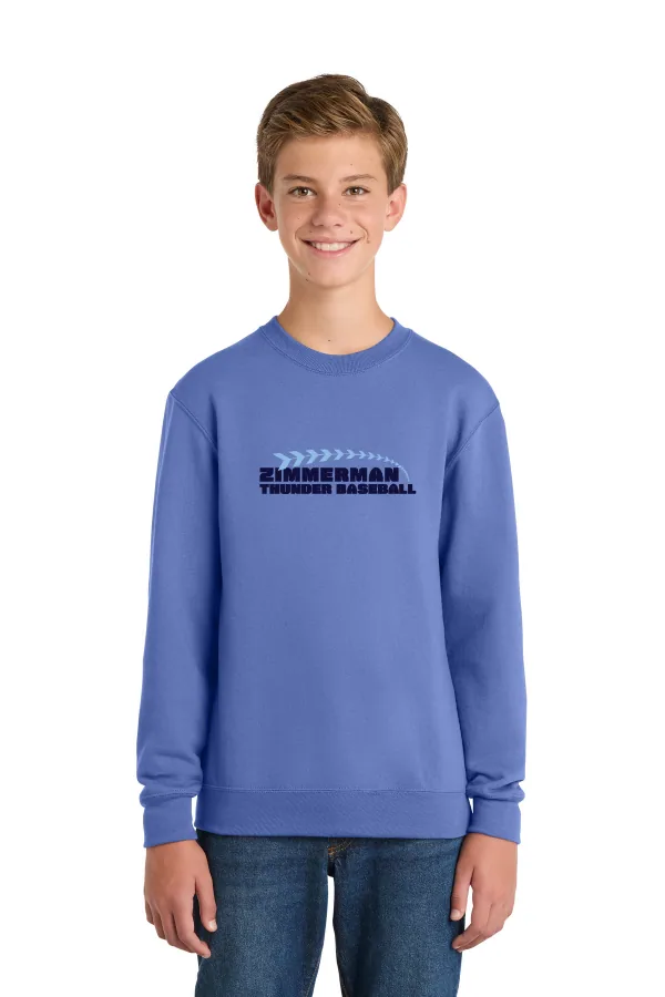 Port Port & Co Youth Core Fleece Crewneck Sweatshirt Logo 2 in As Shown — PC90Y